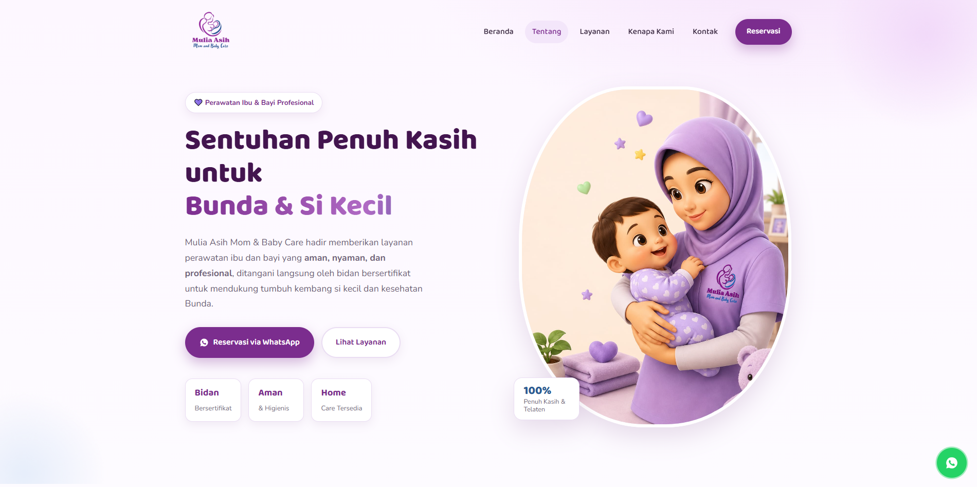 Website HealthCare Mulia Asih Mom and Baby Care — portofolio Maerev Semarang